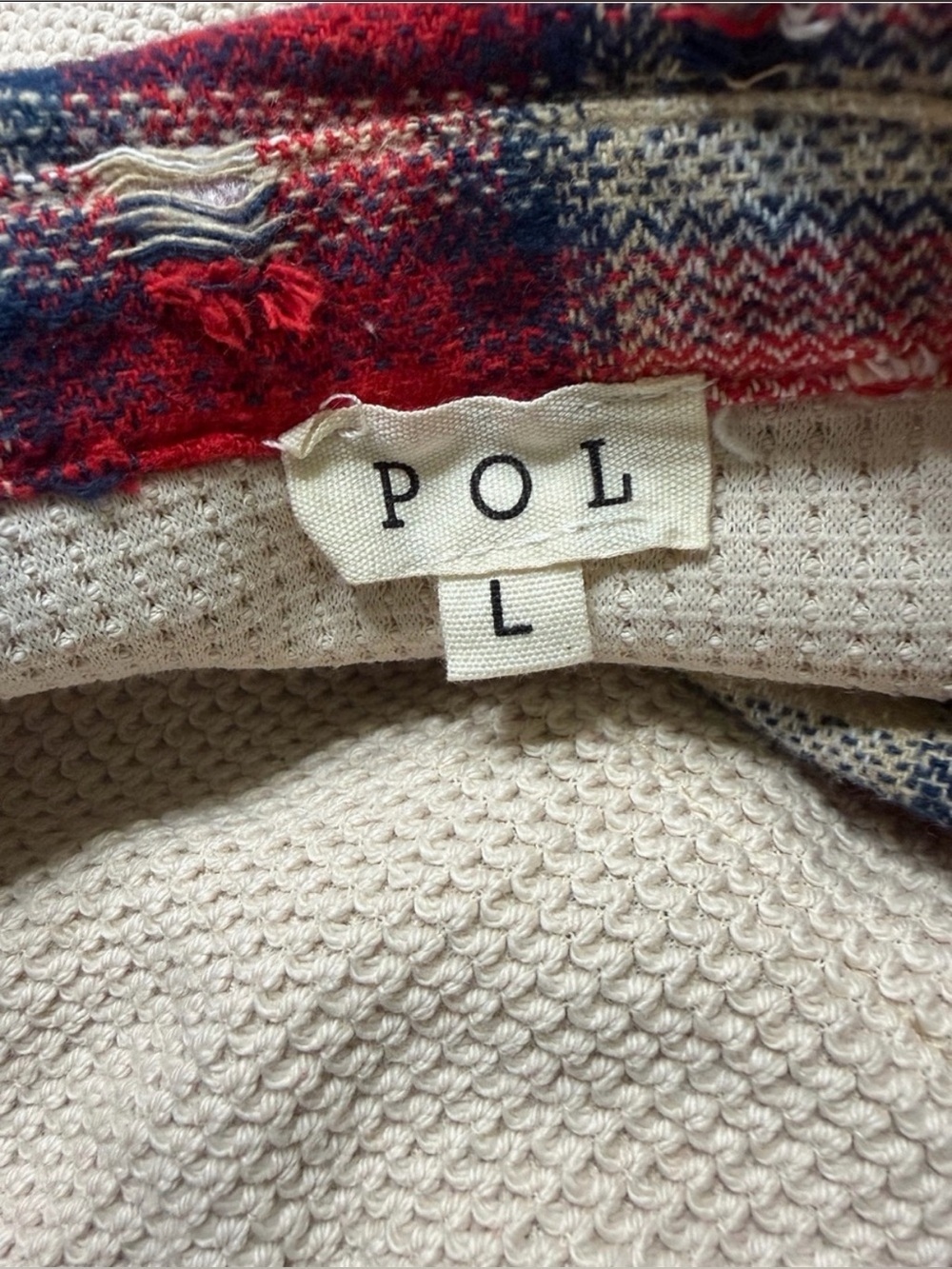 POL Long Sleeve Distressed Red Plaid Woven Button Down Shirt NEW FALL WINTER - Picture 4 of 14